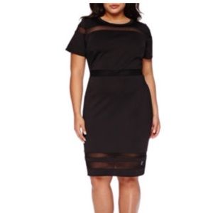 Black Scuba/mesh dress